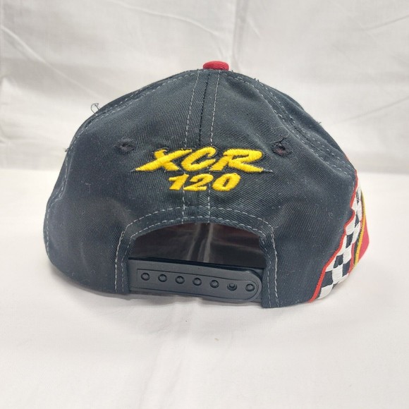 Vintage Polaris Red & Black XCR 120 Racing Adjustable Snapback Hat Cap - Picture 4 of 9
